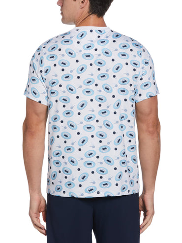 Men's Tennis Print Crew Neck Tee