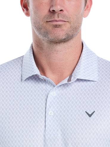 Men's Textured Chevron Geo Polo