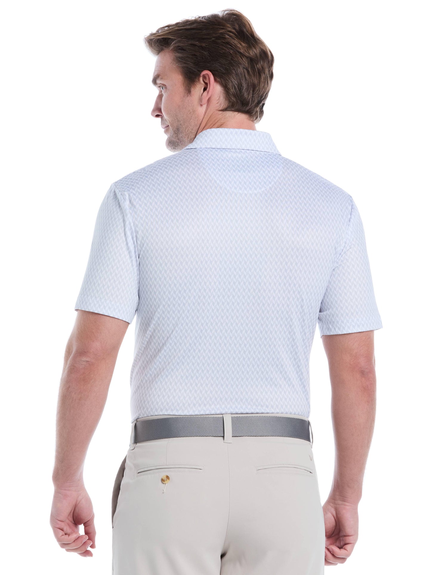Men's Textured Chevron Geo Polo