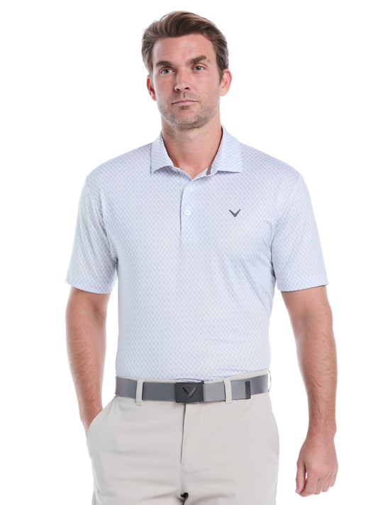 Men's Textured Chevron Geo Polo