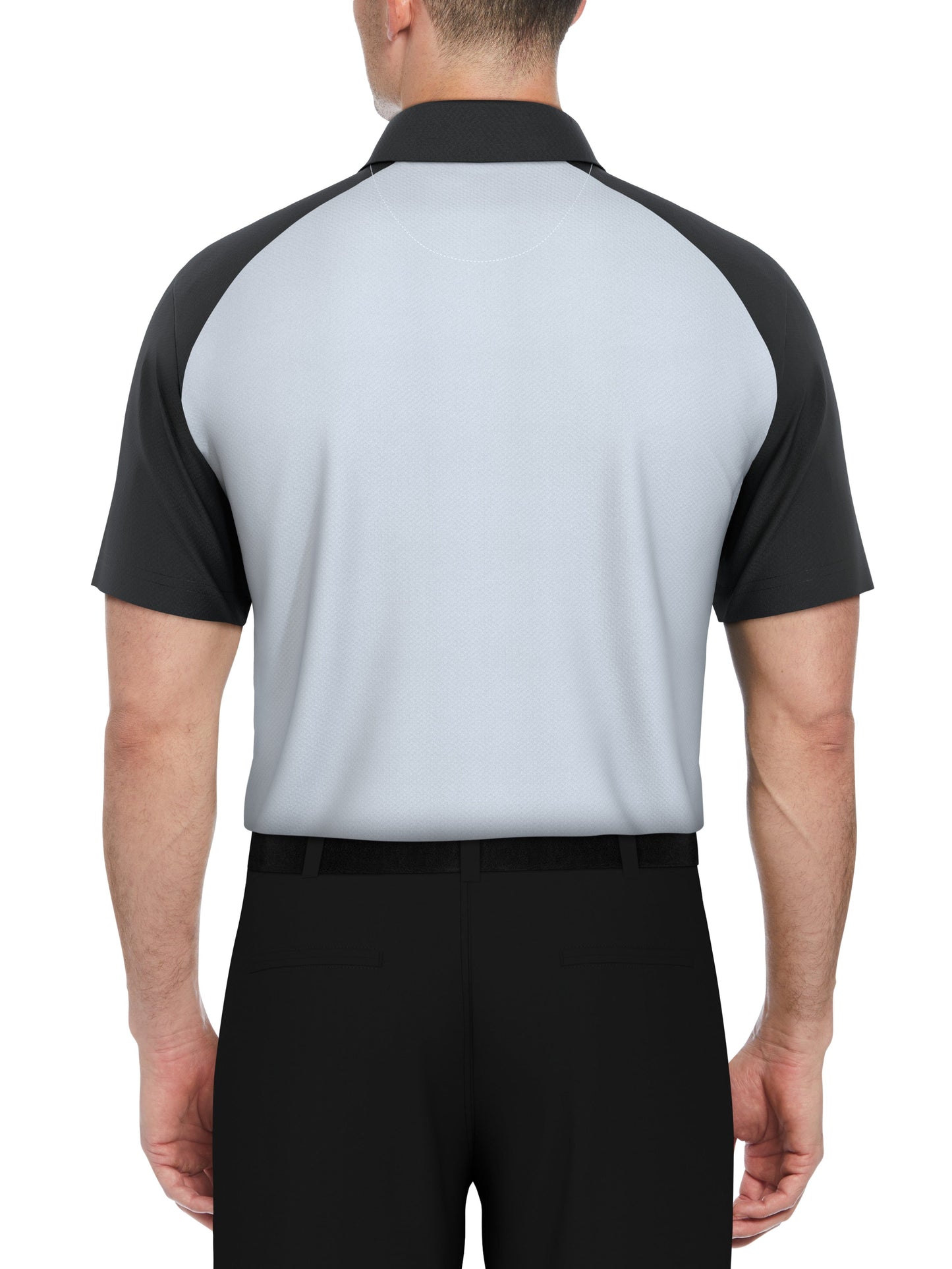 Men's Textured Color Block Golf Polo