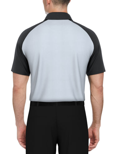 Men's Textured Color Block Golf Polo