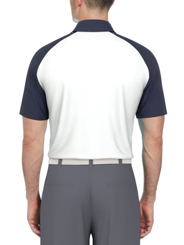 Men's Textured Color Block Golf Polo