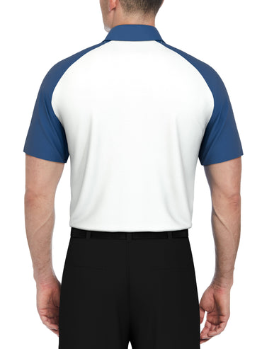 Men's Textured Color Block Golf Polo