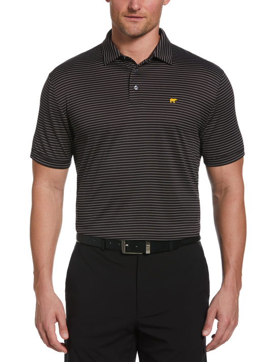 Two Color Stripe Golf Polo (Caviar) 