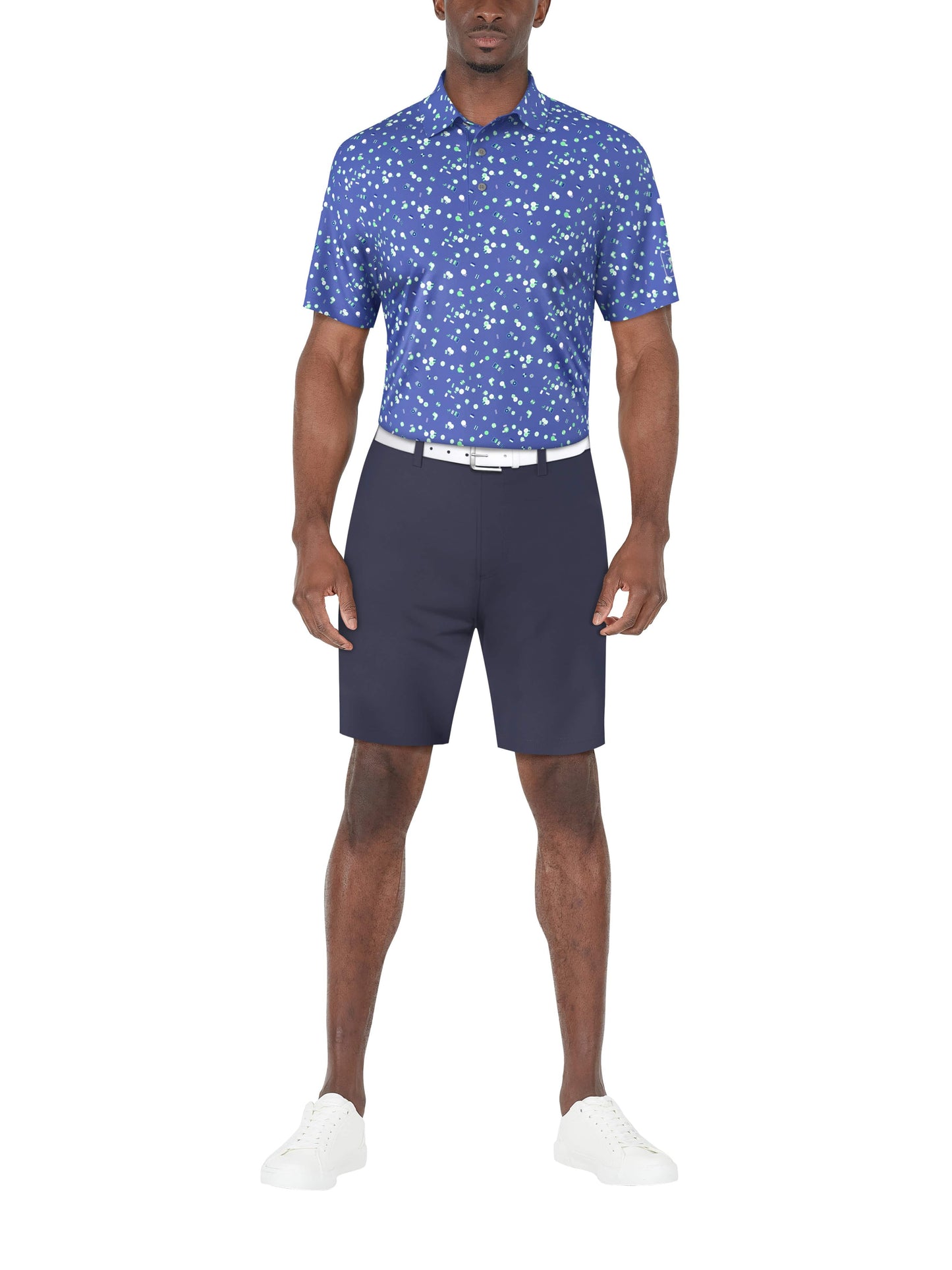 Men's Umbrella Geo Print Golf Polo