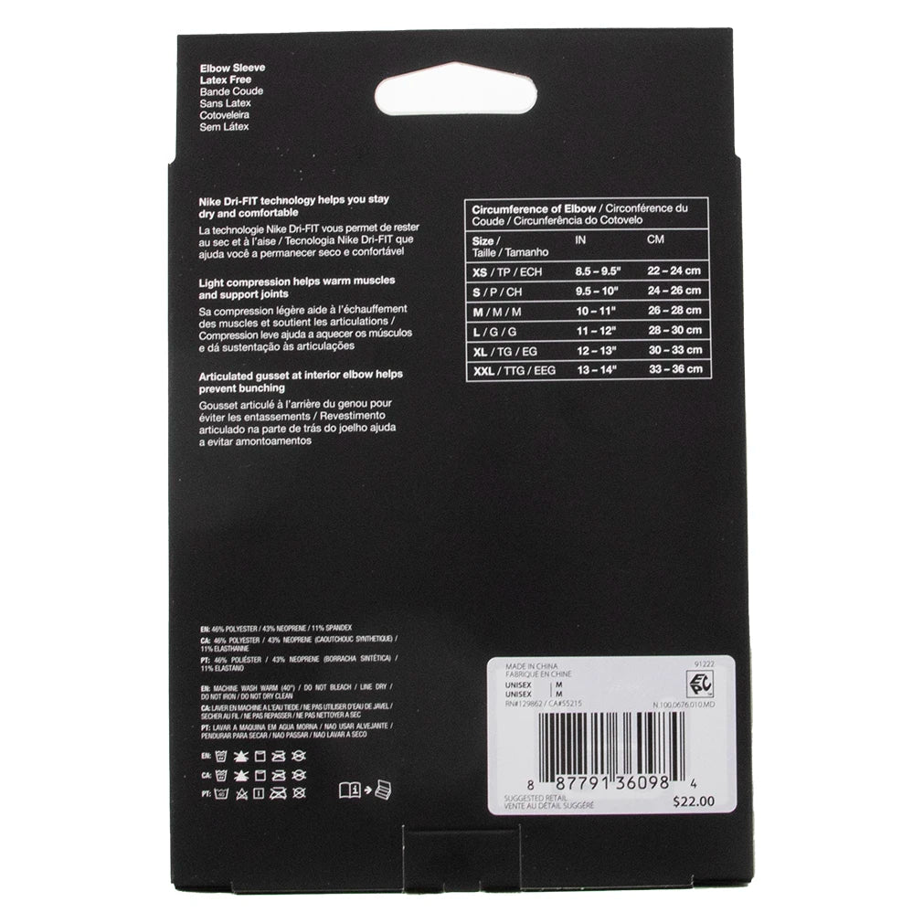 Pro Elbow Sleeve 3.0 Black and White NIKE