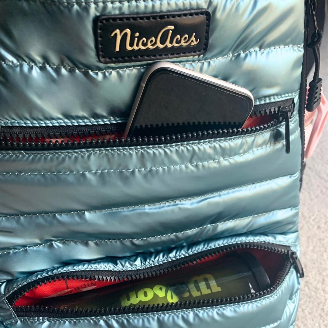 Neon Puffer Tennis Backpack Turquoise Teal Bags NICE ACES