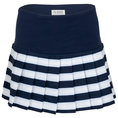 Women`s Striped Pleated 13 Inch Tennis Skort Black Iris PENGUIN XS Black Iris