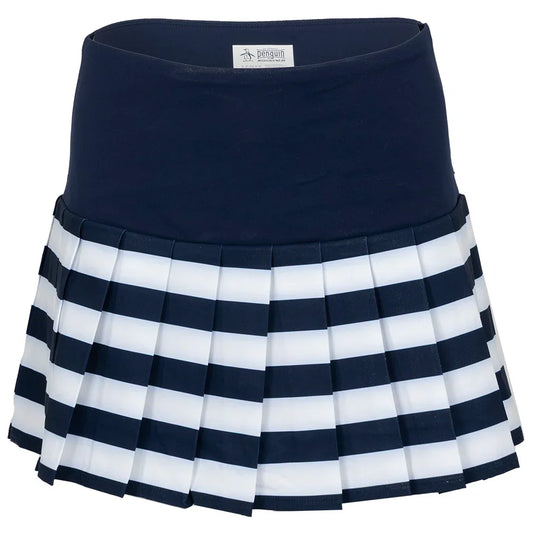 Women`s Striped Pleated 13 Inch Tennis Skort Black Iris PENGUIN XS Black Iris
