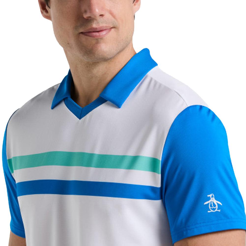 Men`s Performance Heritage Block Tennis Polo Bright White MENS APPAREL PENGUIN