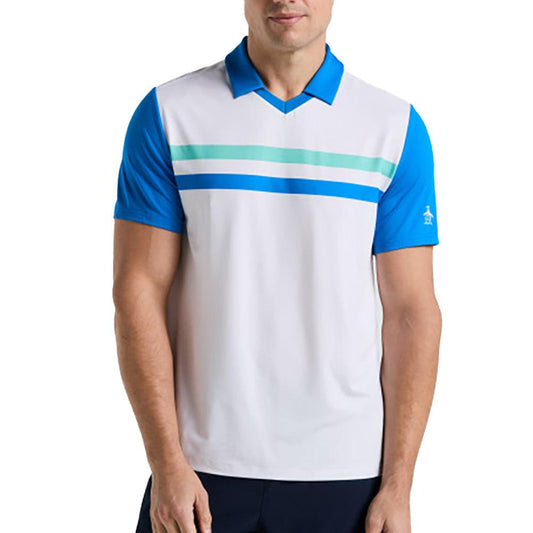 Men`s Performance Heritage Block Tennis Polo Bright White MENS APPAREL PENGUIN S