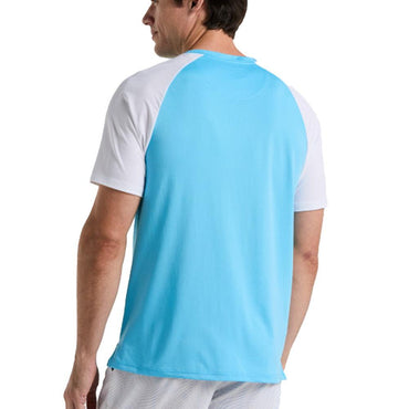 Men`s Blocked Performance Tennis Tee Blue Grotto PENGUIN