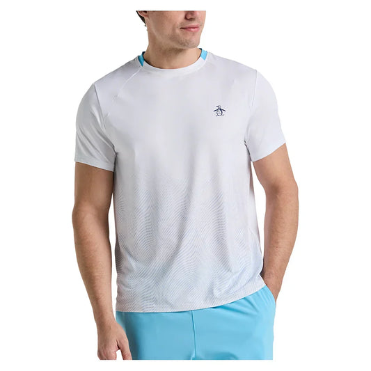 Men`s Performance Ombre Block Tennis Crew Bright White PENGUIN S