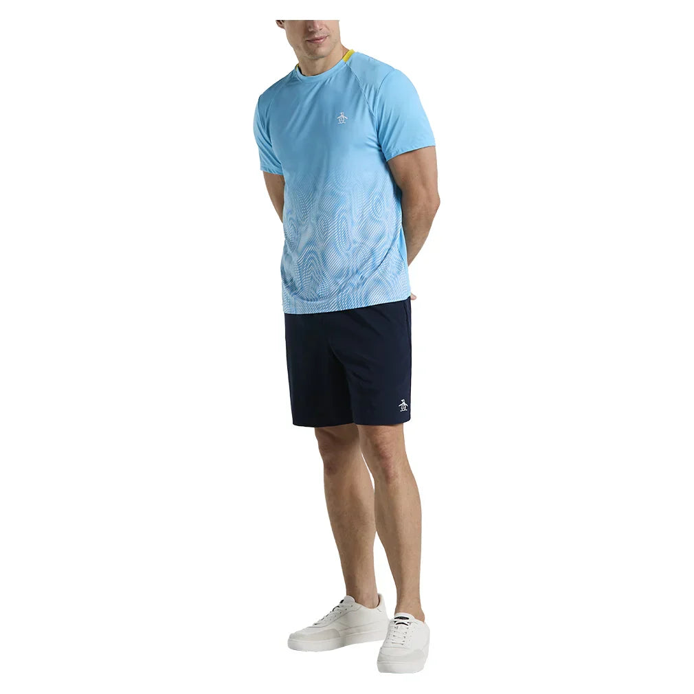 Men`s Performance Ombre Block Tennis Crew Blue Grotto PENGUIN