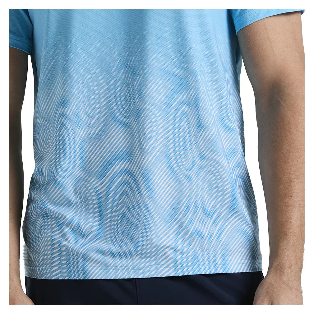Men`s Performance Ombre Block Tennis Crew Blue Grotto PENGUIN