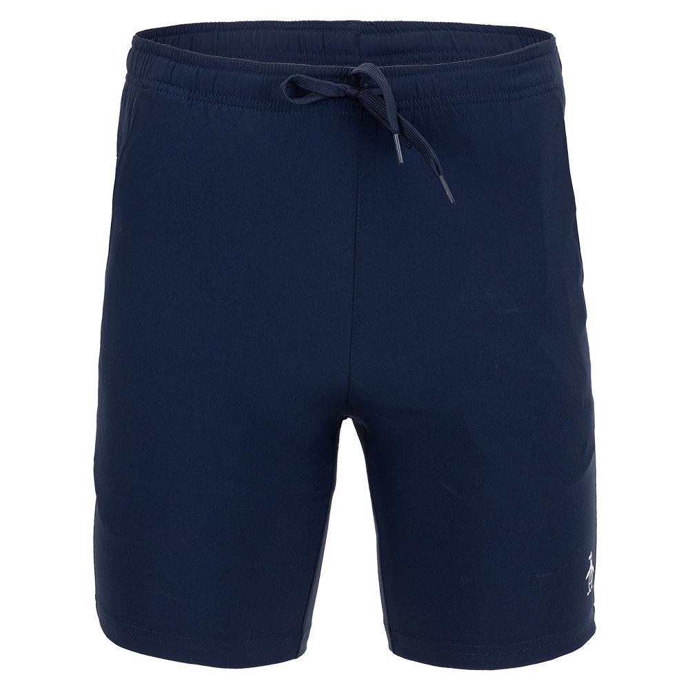 Men's Solid Performance 8 Inch Tennis Short Black Iris Tournament Gear PENGUIN