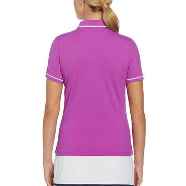Womens Veronica Short Sleeve Tennis Polo Purple Cactus Flower WOMENS APPAREL PENGUIN S