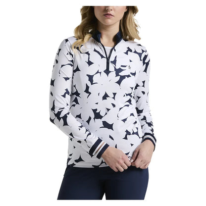 Women`s Riviera Sun Protection Tennis Top Black Iris PENGUIN XS