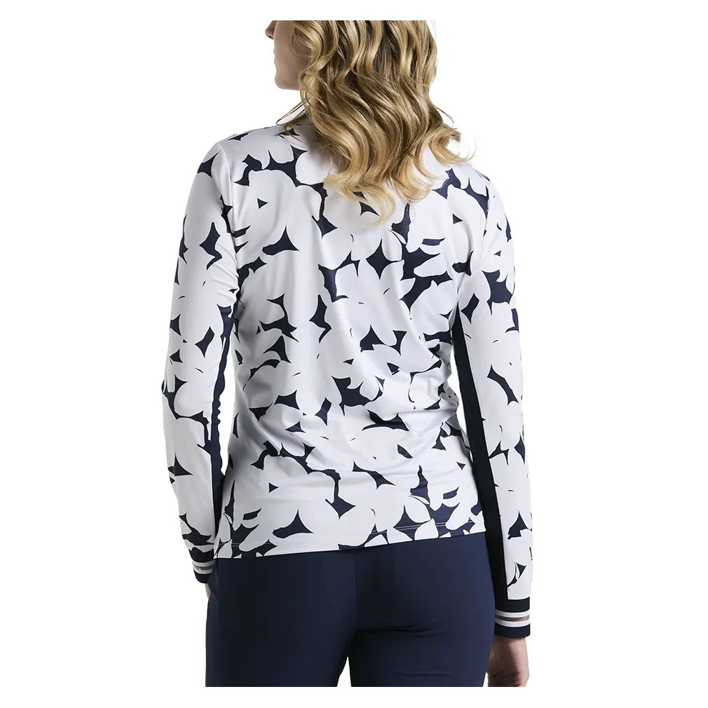 Women`s Riviera Sun Protection Tennis Top Black Iris PENGUIN