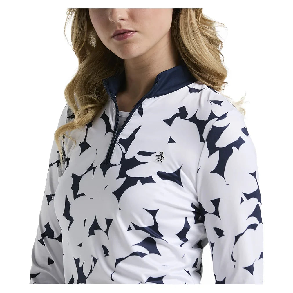 Women`s Riviera Sun Protection Tennis Top Black Iris PENGUIN