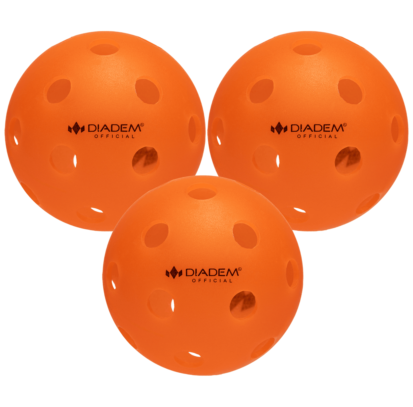Power 3 Pack Indoor Pickleball Balls Orange Pickleballs DIADEM Orange
