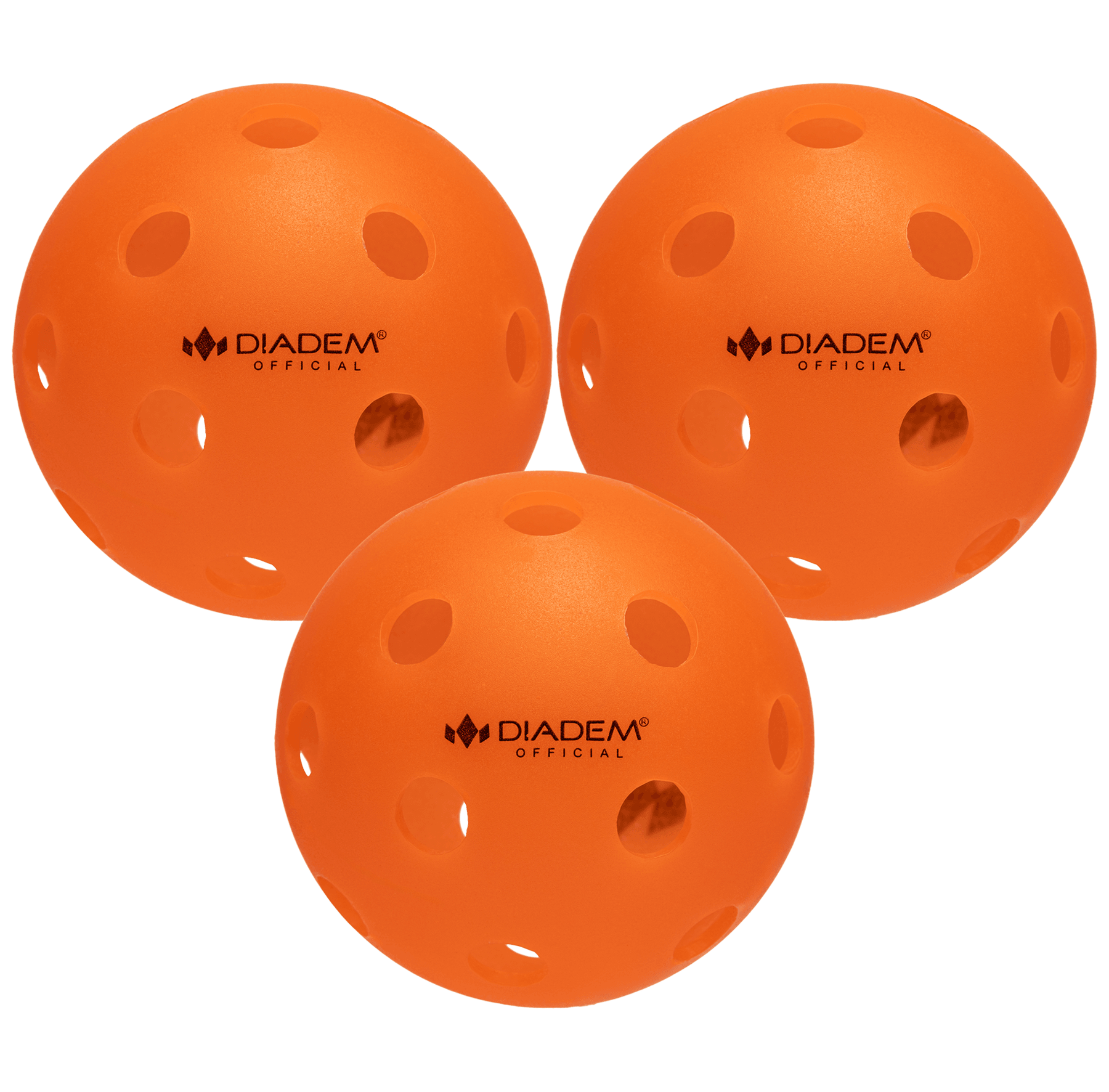 Power 3 Pack Indoor Pickleball Balls Orange Pickleballs DIADEM Orange