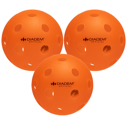 Power 3 Pack Indoor Pickleball Balls Orange Pickleballs DIADEM Orange