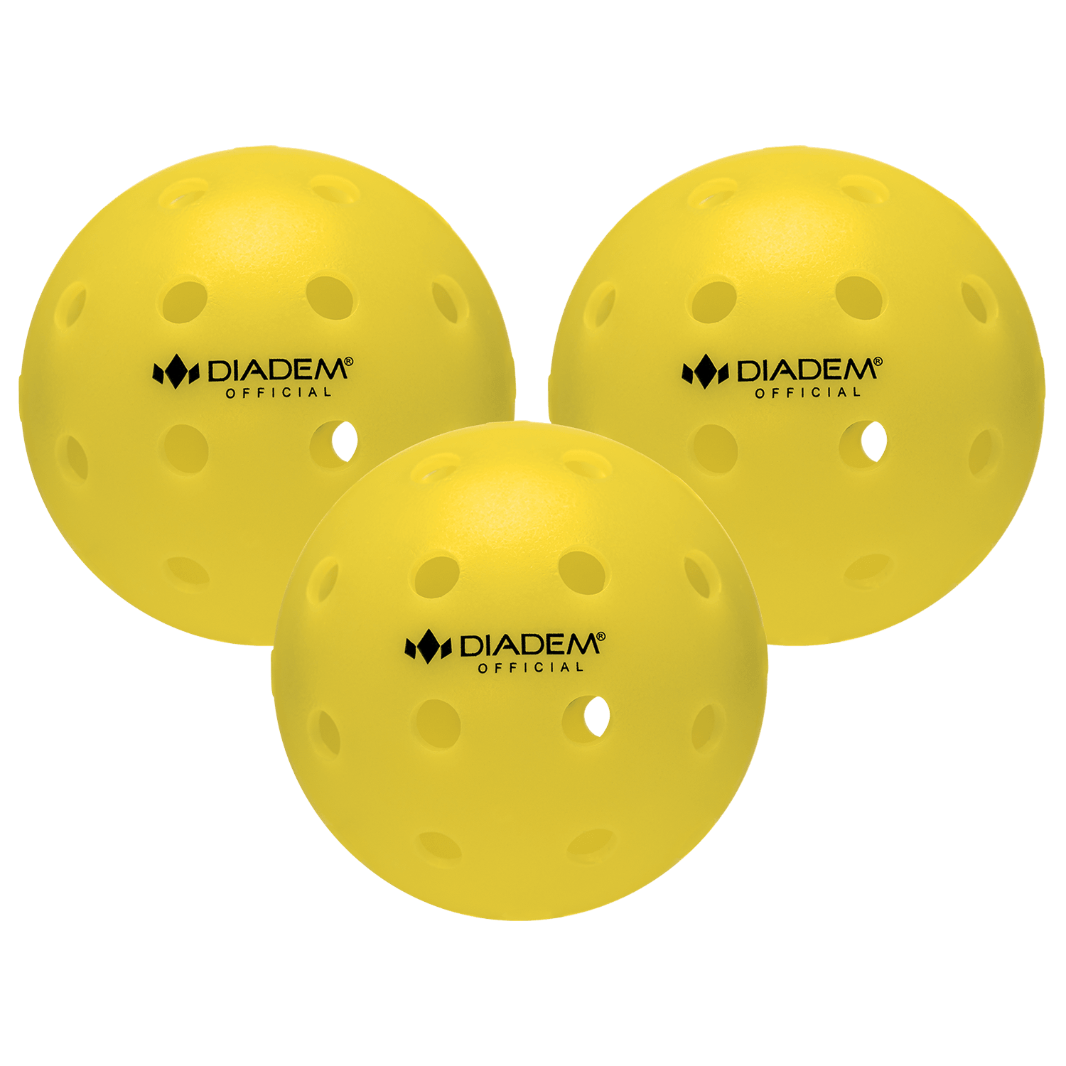 Power 3 Pack Pickleball Balls Yellow Pickleballs DIADEM Yellow