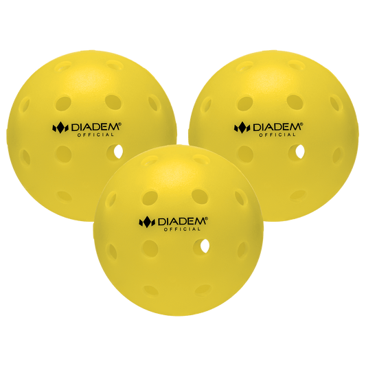 Power 3 Pack Pickleball Balls Yellow Pickleballs DIADEM Yellow