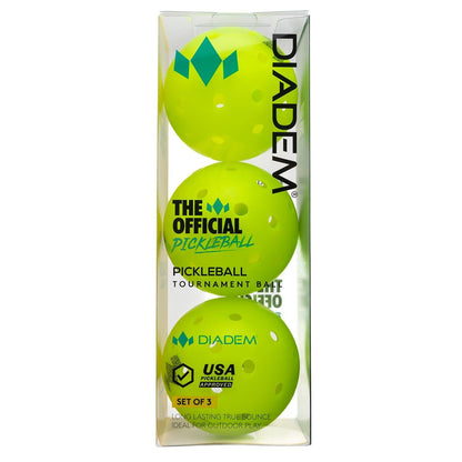 Power 3 Pack Pickleball Balls Neon Pickleballs DIADEM