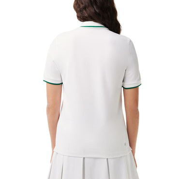 Women's Pique Tennis Polo with Contrast Stripped Collar Womens Apparel LACOSTE