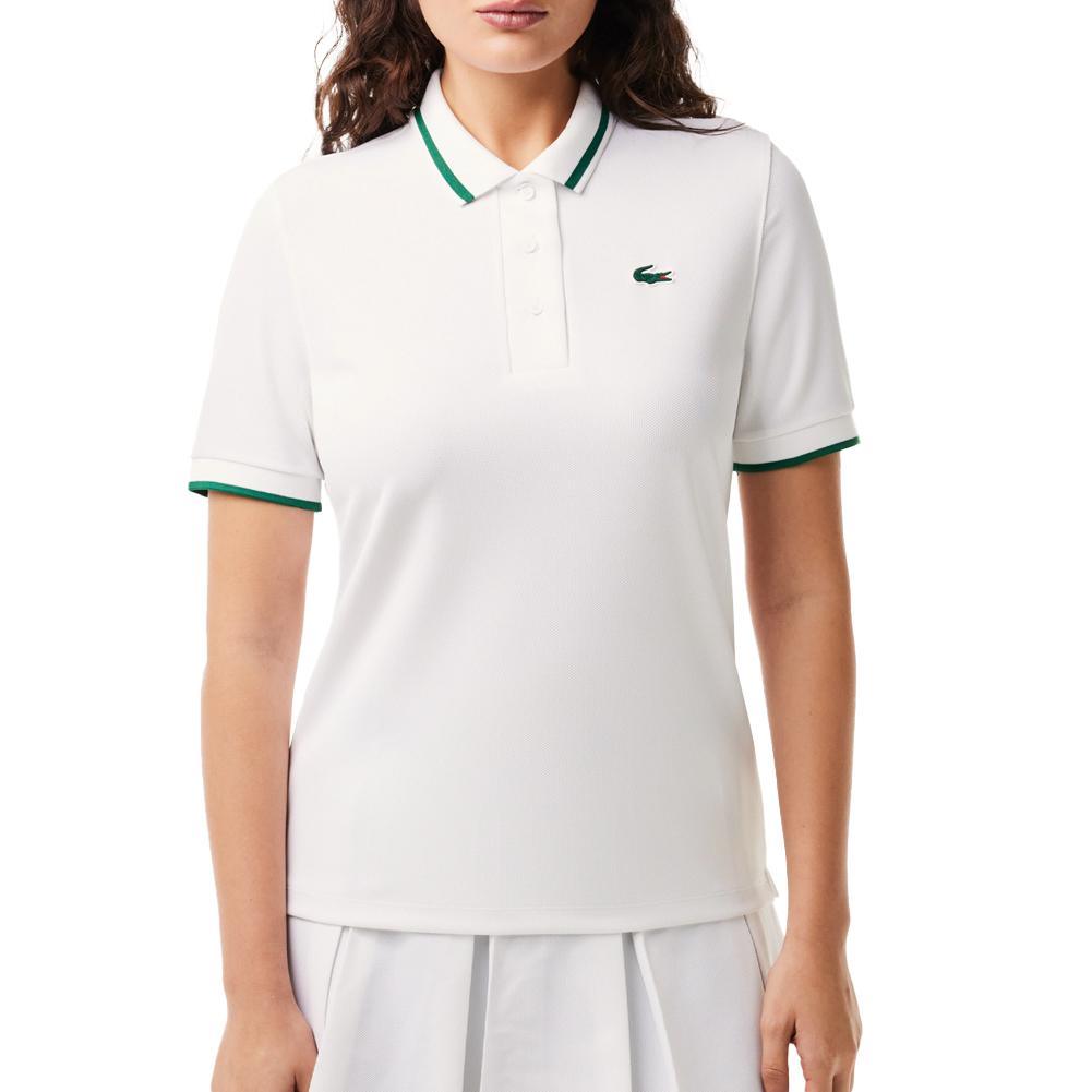 Women's Pique Tennis Polo with Contrast Stripped Collar Womens Apparel LACOSTE M