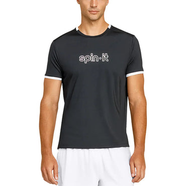 Men`s Ronaldo Short Sleeve Pickleball Tee SPIN-IT S OSC9_ONYX