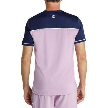 Men`s Lionel Short Sleeve Pickleball Tee Lavender Mist and Chalk SPIN-IT
