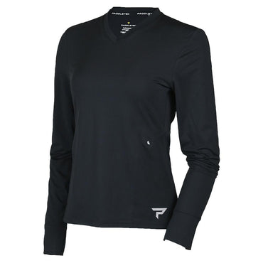 Womens Long Sleeve Performance Tennis Top Black Womens Apparel PADDLETEK XL