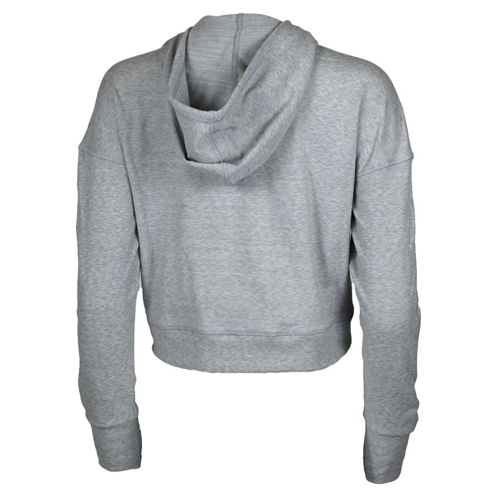 Womens Cropped Fleece Tennis Hoodie Glacier Gray Womens Apparel PADDLETEK M