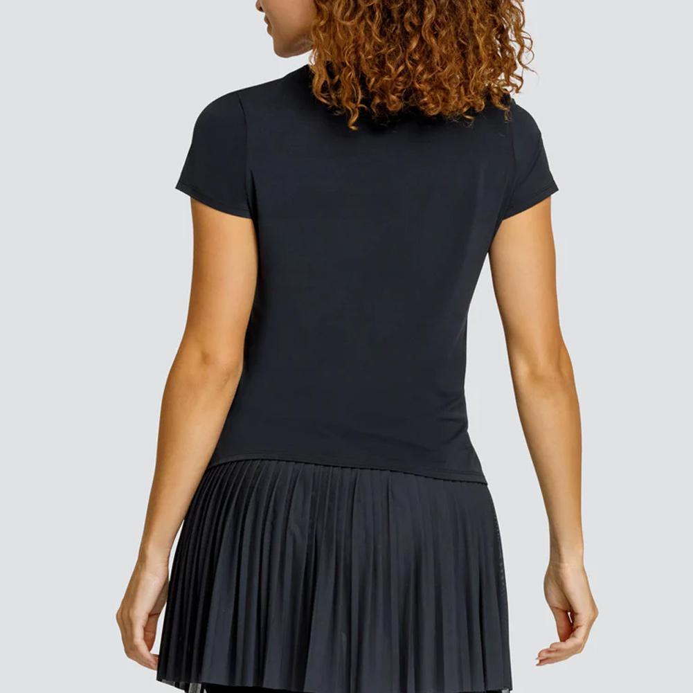Women's Bijou Short Sleeve Tennis Top Onyx Womens Apparel TAIL S Black