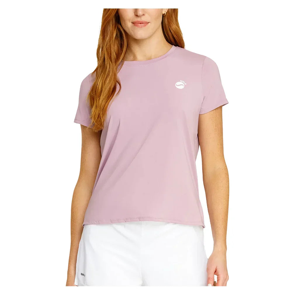 Women`s Bijou Boxy Short Sleeve Pickleball Top SPIN-IT XS LCS9_LAVENDER_MIST