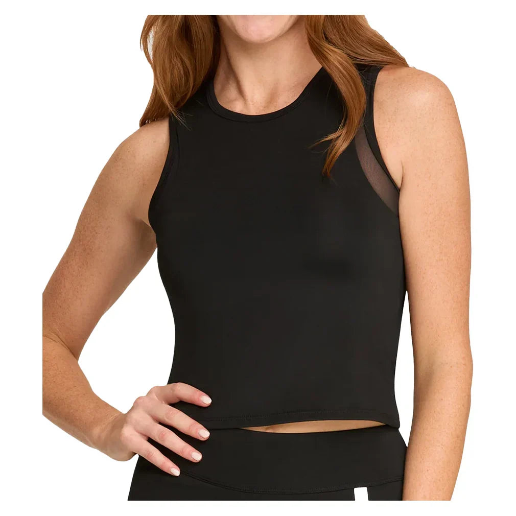 Women`s Yana Cropped Pickleball Tank with Bra SPIN-IT XS 9009_ONYX