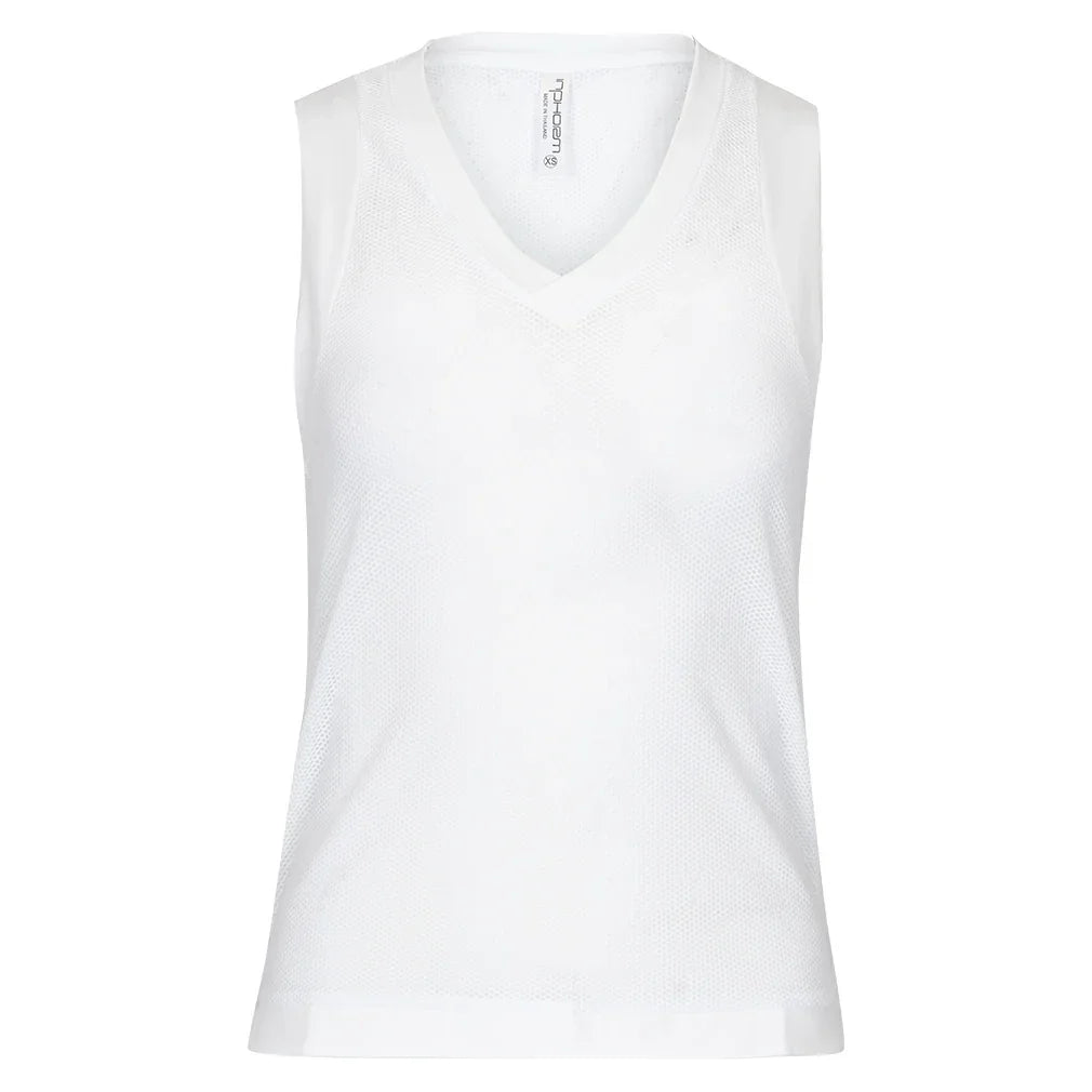 Women`s Baila V Neck Tennis Tank White INPHORM XS