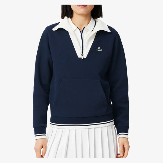 Women`s Heritage Quarter Zip Tennis Pullover LACOSTE 2(EUR34) HHW_MARINE/FARINE
