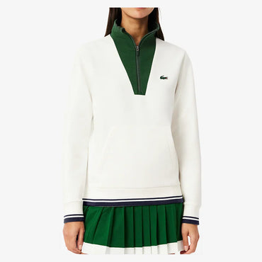 Women`s Heritage Quarter Zip Tennis Pullover LACOSTE 2(EUR34) XON_FARINE/VERT