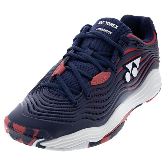 Men`s Power Cushion Fusionrev 5 Tennis Shoes Navy and Red TOP TENNIS SHOES YONEX 8