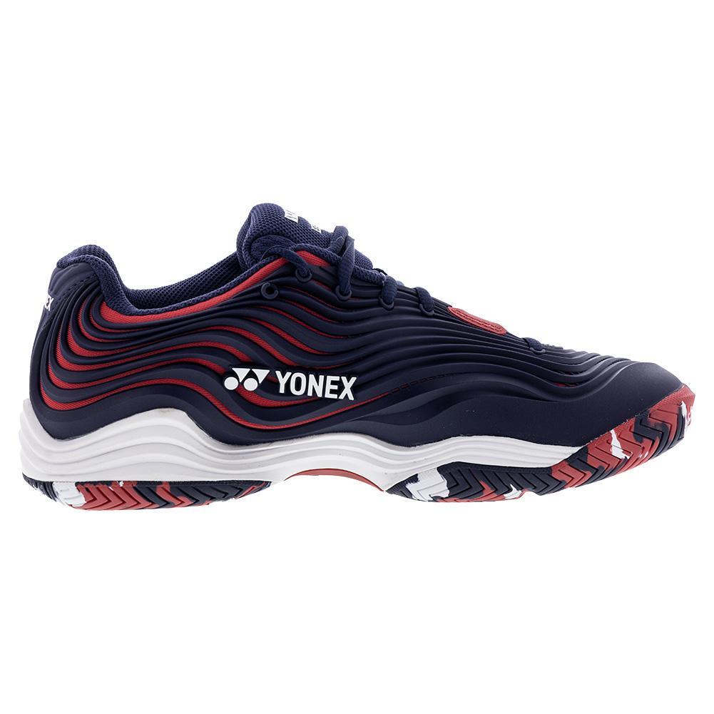 Men`s Power Cushion Fusionrev 5 Tennis Shoes Navy and Red TOP TENNIS SHOES YONEX