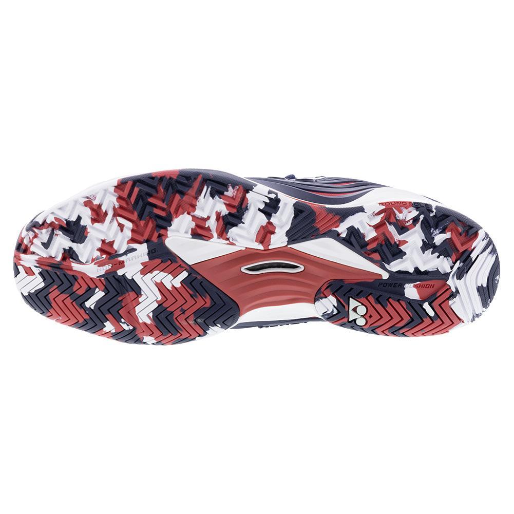 Men`s Power Cushion Fusionrev 5 Tennis Shoes Navy and Red TOP TENNIS SHOES YONEX