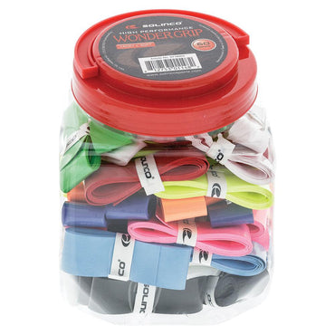 Wonder Tacky Tennis Over Grip 10 Color Assortment Jar 60 Pieces Grips SOLINCO
