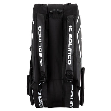 15-Pack Tour Team Tennis Racquet Bag White and Black with Green Zipper Lining Tournament Gear SOLINCO