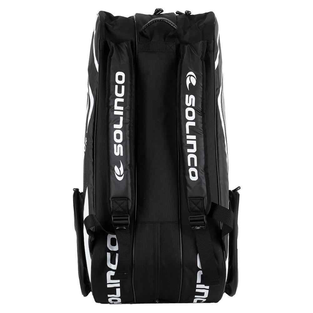 15-Pack Tour Team Tennis Racquet Bag White and Black with Black Zipper Lining Gifts SOLINCO