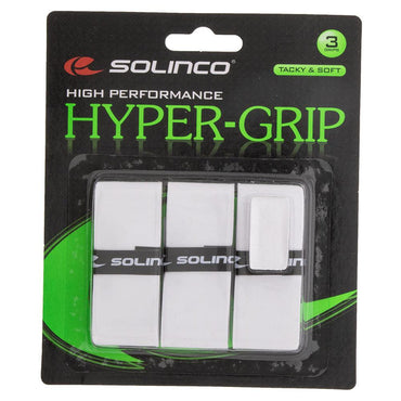 Hyper Extra Tacky Tennis Over Grip White 3 Pack Grips SOLINCO